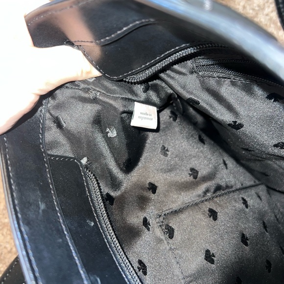 kate spade Black Leather Tote with Gold Logo - Picture 7 of 7